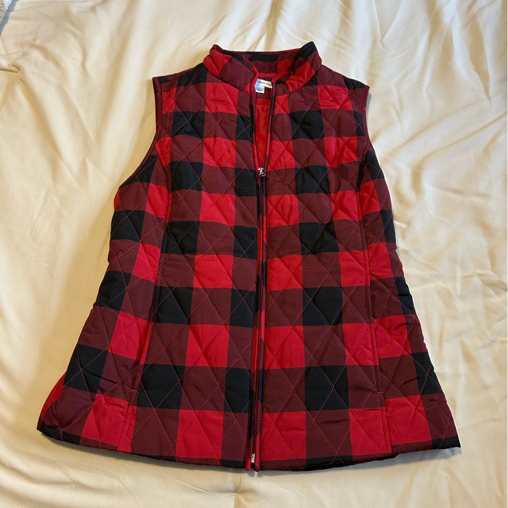 Red & Black Plaid Vest
